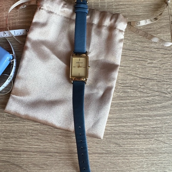Anne Klein Gold Watch with Blue Strap - Picture 2 of 3
